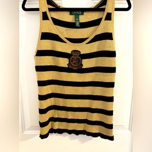 Ralph Lauren Gold and Black Metallic Tank